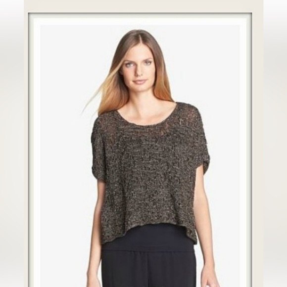 Eileen Fisher Wrapped Sparkle Jacquard Sweater.  Size Small. - Picture 2 of 11
